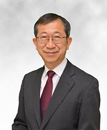 TOKYO, Japan - Go Egami (L), new president of the Incubator Bank of Japan,  shows a stern look during a news conference at the Bank of Japan's  headquarters in Tokyo on July